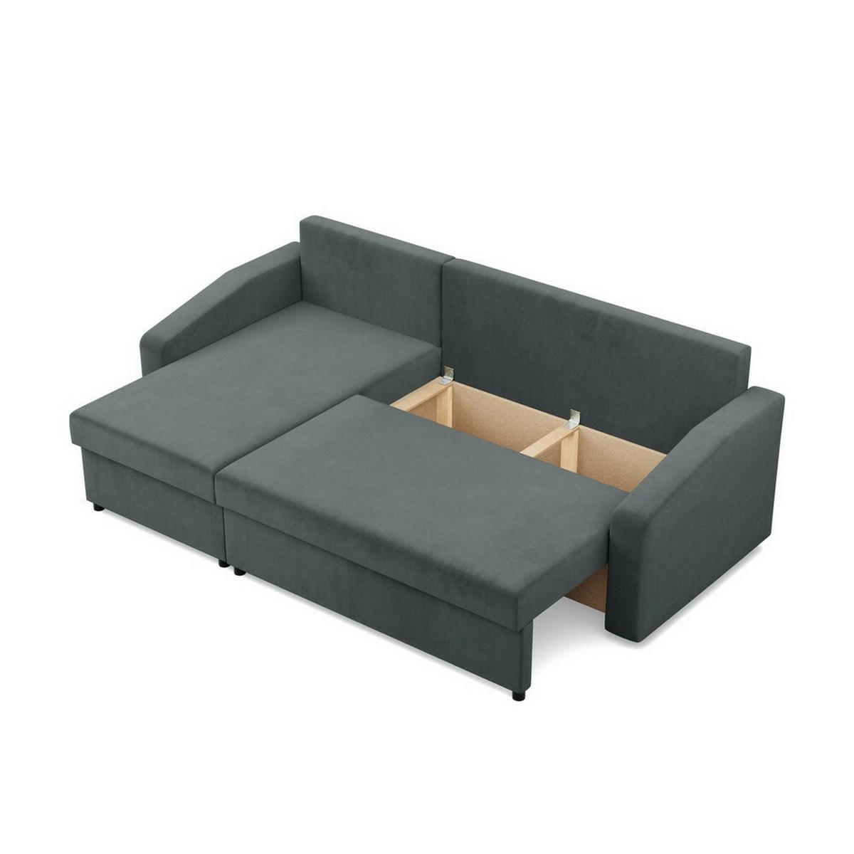 ECKSOFA Neo mit abgeschrägter Armlehnen dunkelgrau - Dunkelgrau, Textil (231/140cm) - SIMKAM Furniture