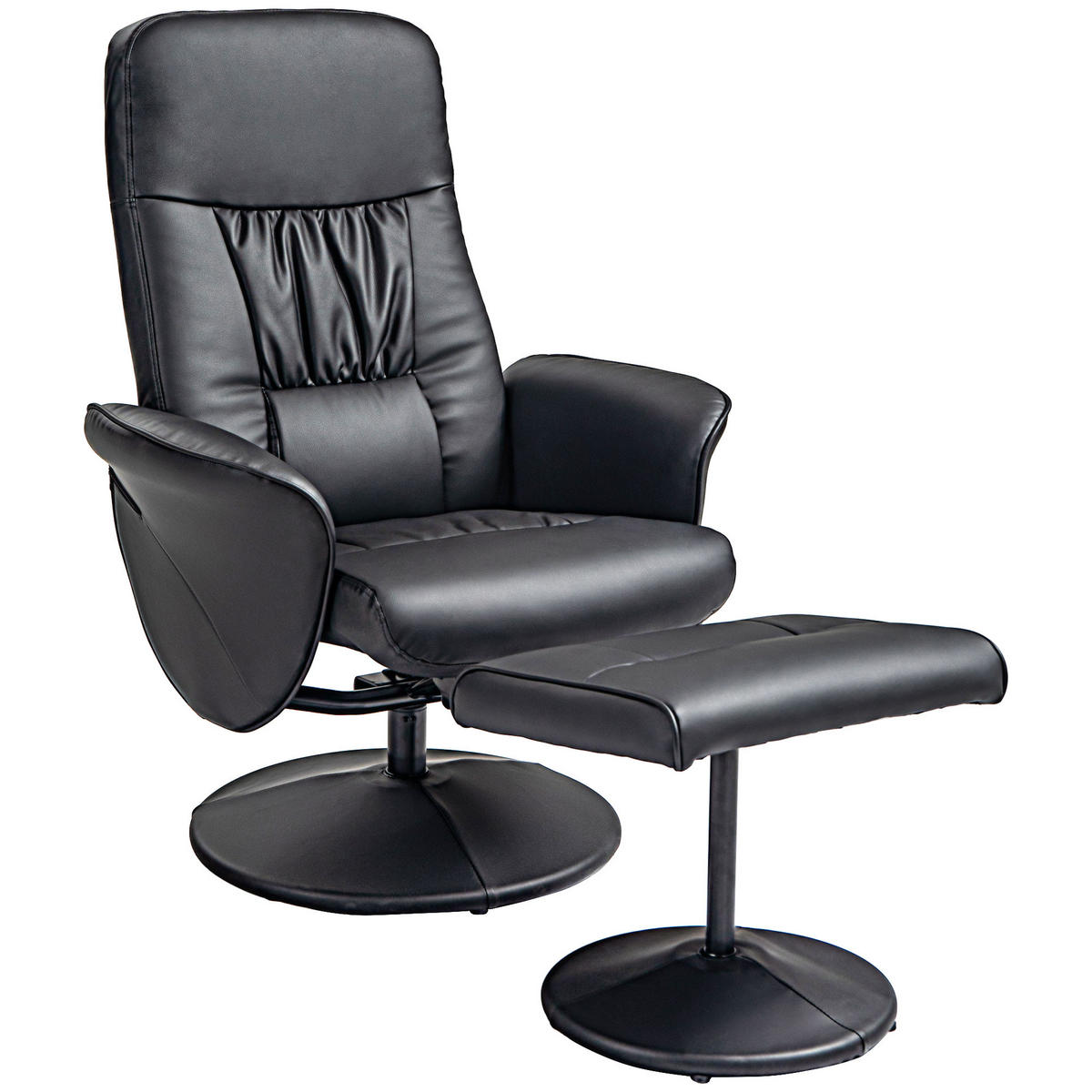 RELAXSESSEL, Kunstleder, Schwarz - Schwarz, Metall (81/101/76cm) - HOMCOM