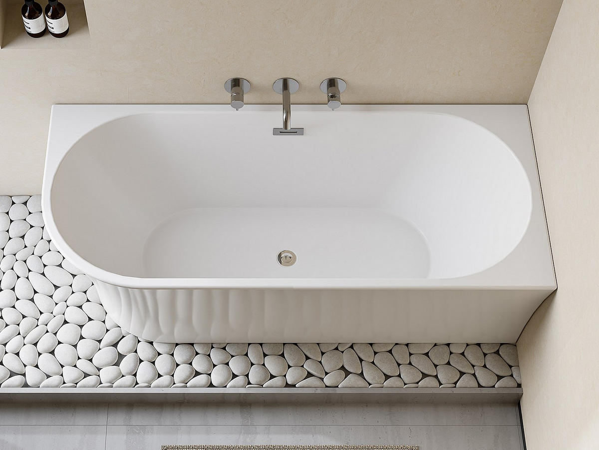 BADEWANNE (Standard) - 1 -Sitzer - Acryl - weiß - PONTICOLA - Weiß, Kunststoff (150/59/75cm) - Vente-Unique