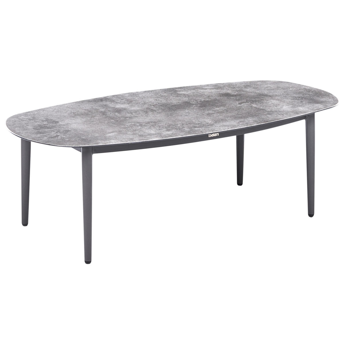 GARTEN-ECKSOFA mit Tisch 3-Sitzer Metall linksseitig Grau Leffe - Grau, Metall - Beliani