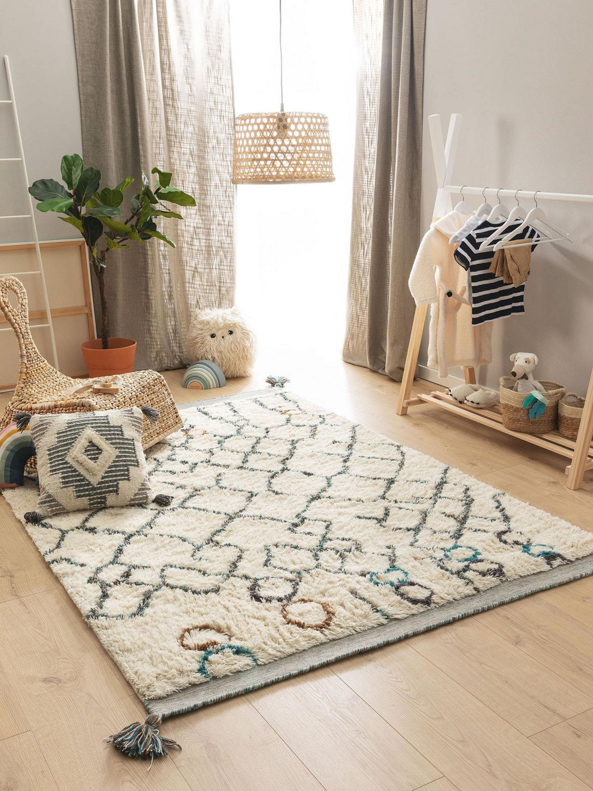 TEPPICH Wollteppich Floki Beige - Beige, Textil (160/1cm) - KUNSTLOFT