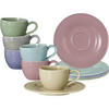 ESPRESSOTASSEN MIT UNTERTASSEN Beat Color Glaze Mixed 100 ml 6er Set - Multicolor, Keramik (13.7/6.3/13.7cm) - Seltmann Weiden