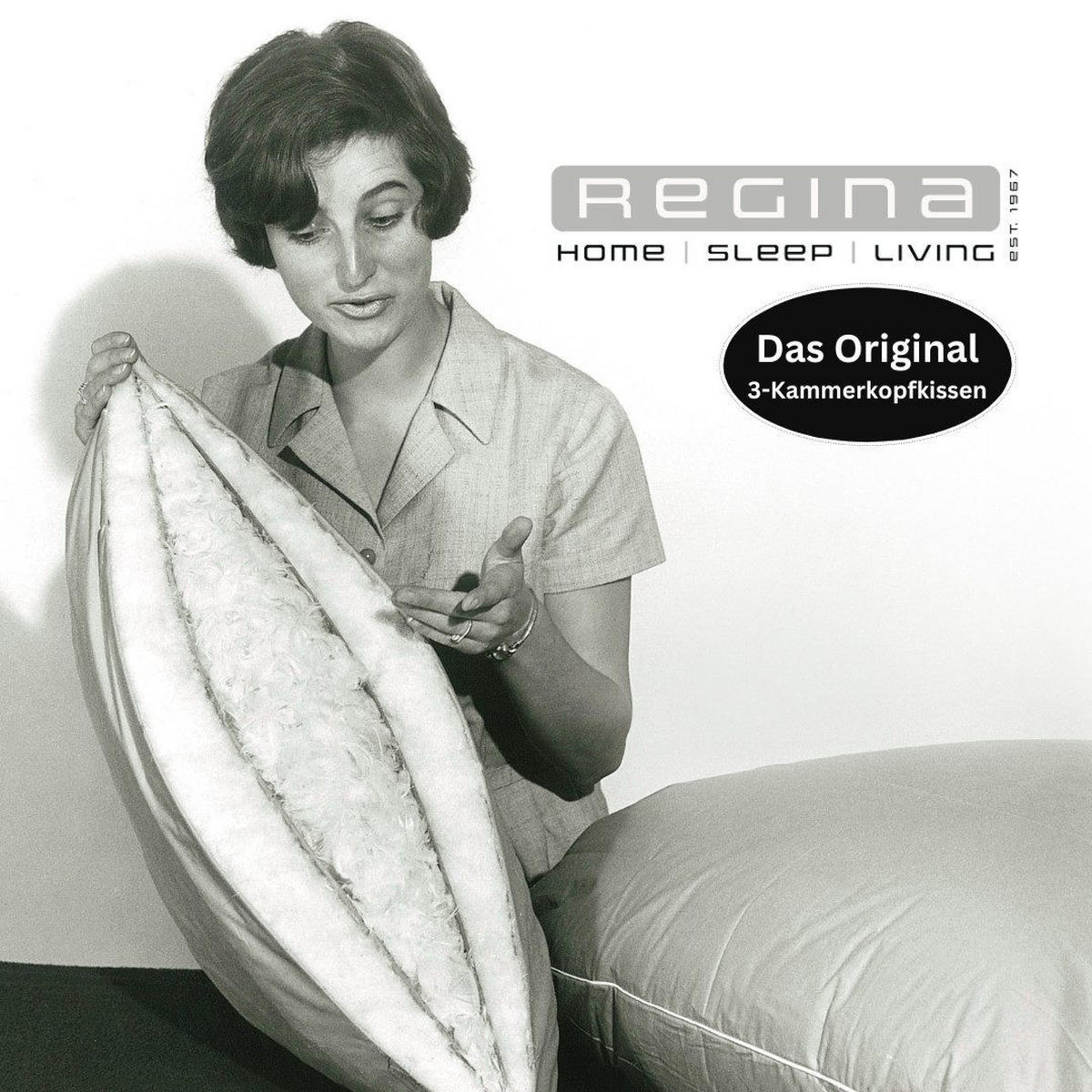 3-KAMMER-KOPFKISSEN REGINA 40x80cm Das ORIGINAL vom Erfinder! - Weiß, Textil (40/80cm) - REGINA HOME SLEEP LIVING EST. 1967