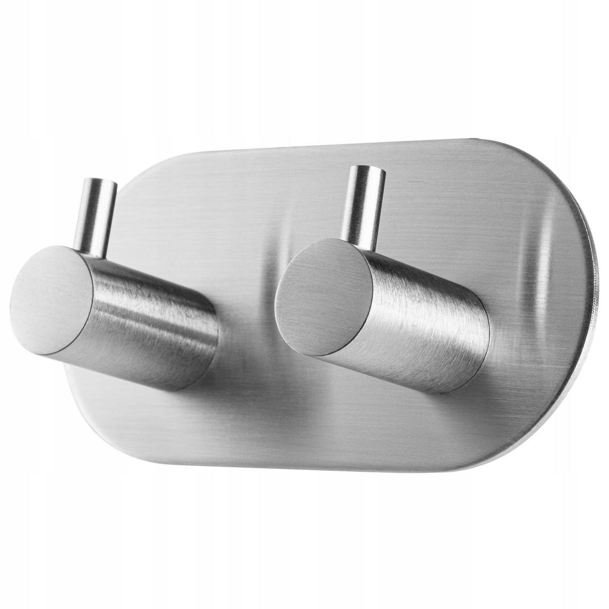 AUFHÄNGER Doppel-Badezimmer silber - Silberfarben, Metall (10/5cm) - KADAX
