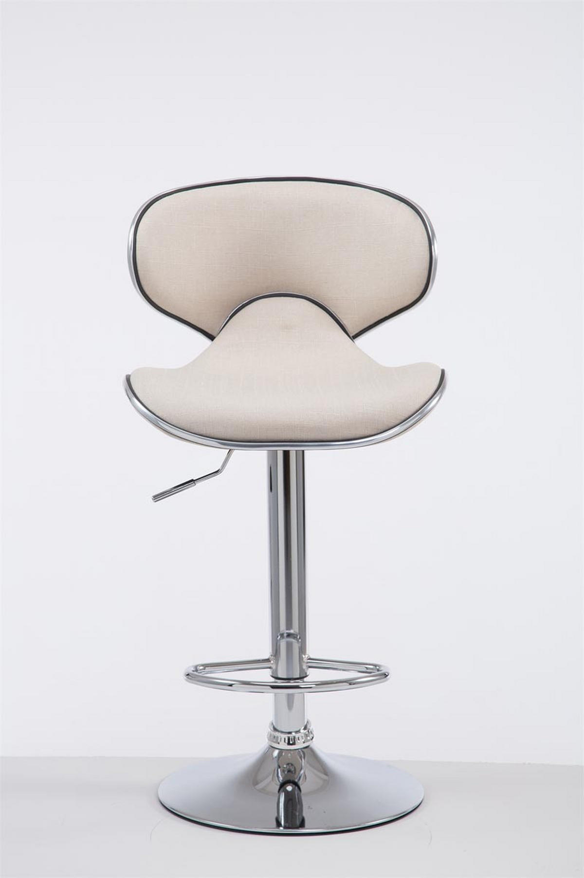 BARHOCKER Stoff creme - Chromfarben/Creme, Textil/Metall (46/88/49cm) - CLP