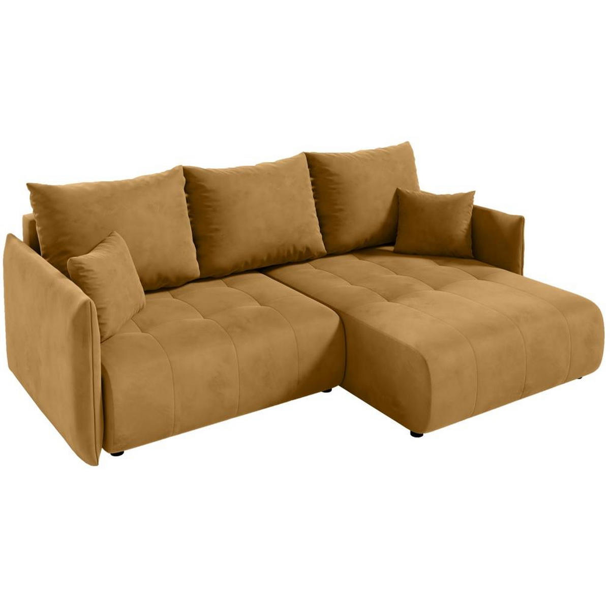 ECKSCHLAFSOFA Henry Mini gelb rechts - Gelb/Schwarz, Kunststoff/Textil (221/153cm) - Beautysofa