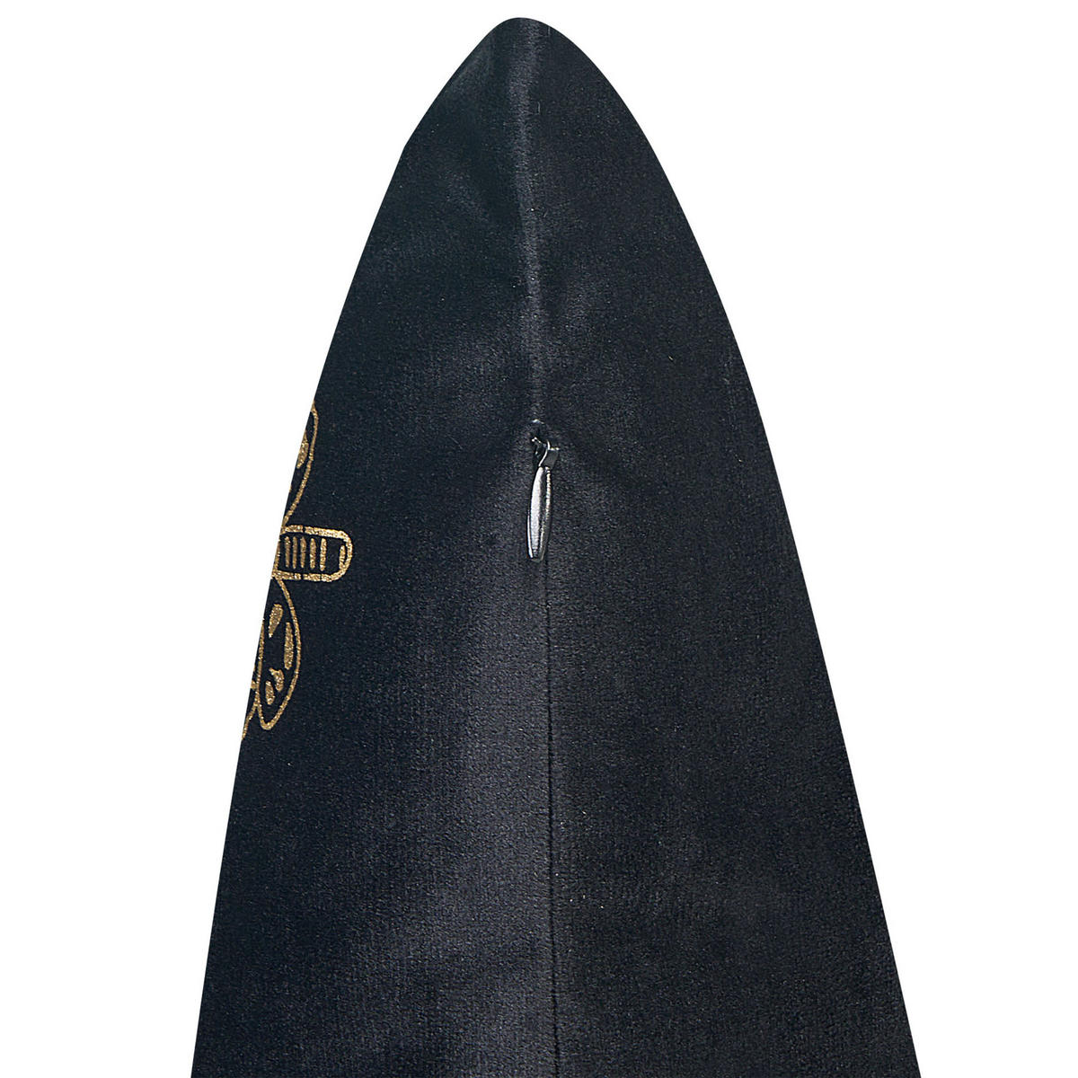 DEKOKISSEN 2er-Set Schwarz 45/45 cm Yuzuri - Schwarz, Textil (45/45cm) - Beliani