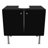WASCHBECKENUNTERSCHRANK Tiefschwarz 60/55/35 cm - Schwarz, Holzwerkstoff (60/55/35cm) - Bilderwelten