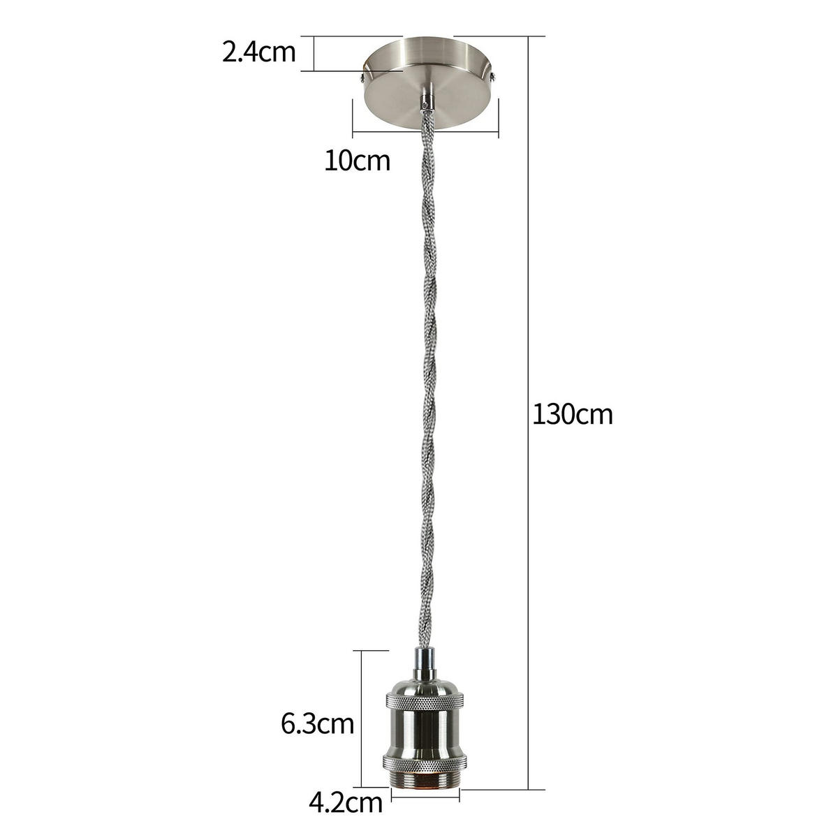 PENDELLEUCHTE Natascha 10/10/130 cm - Chromfarben, Metall (10/10/130cm) - Nettlife