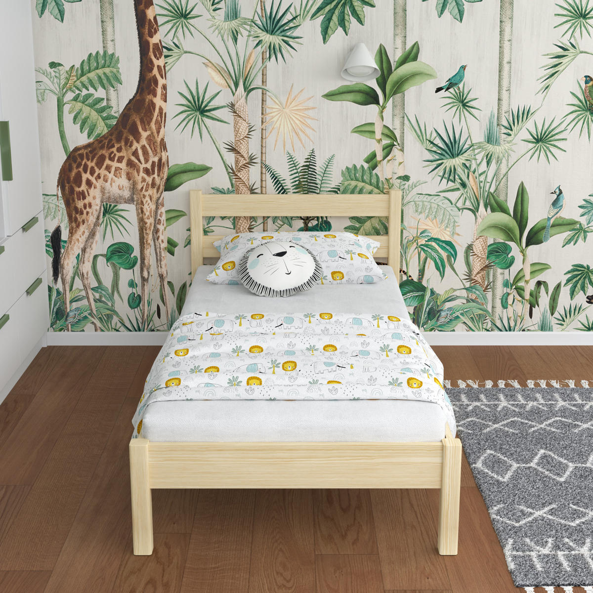 BETT N01 Klare Kiefer 90/190 - Braun, Naturmaterialien/Holz (90/190cm) - N-Wood