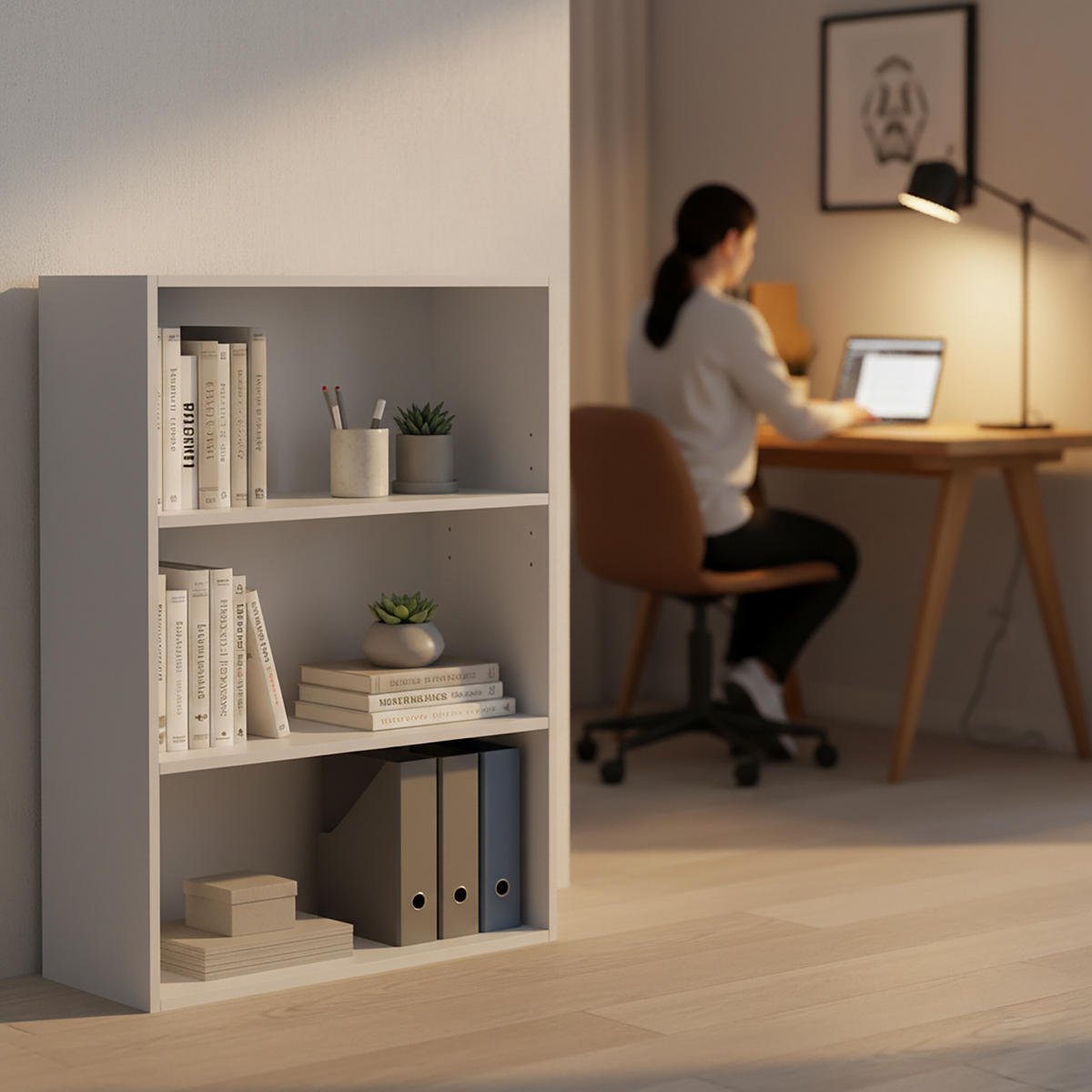 BÜCHERREGAL - Weiß, Holzwerkstoff (60/82/24cm) - Relaxdays