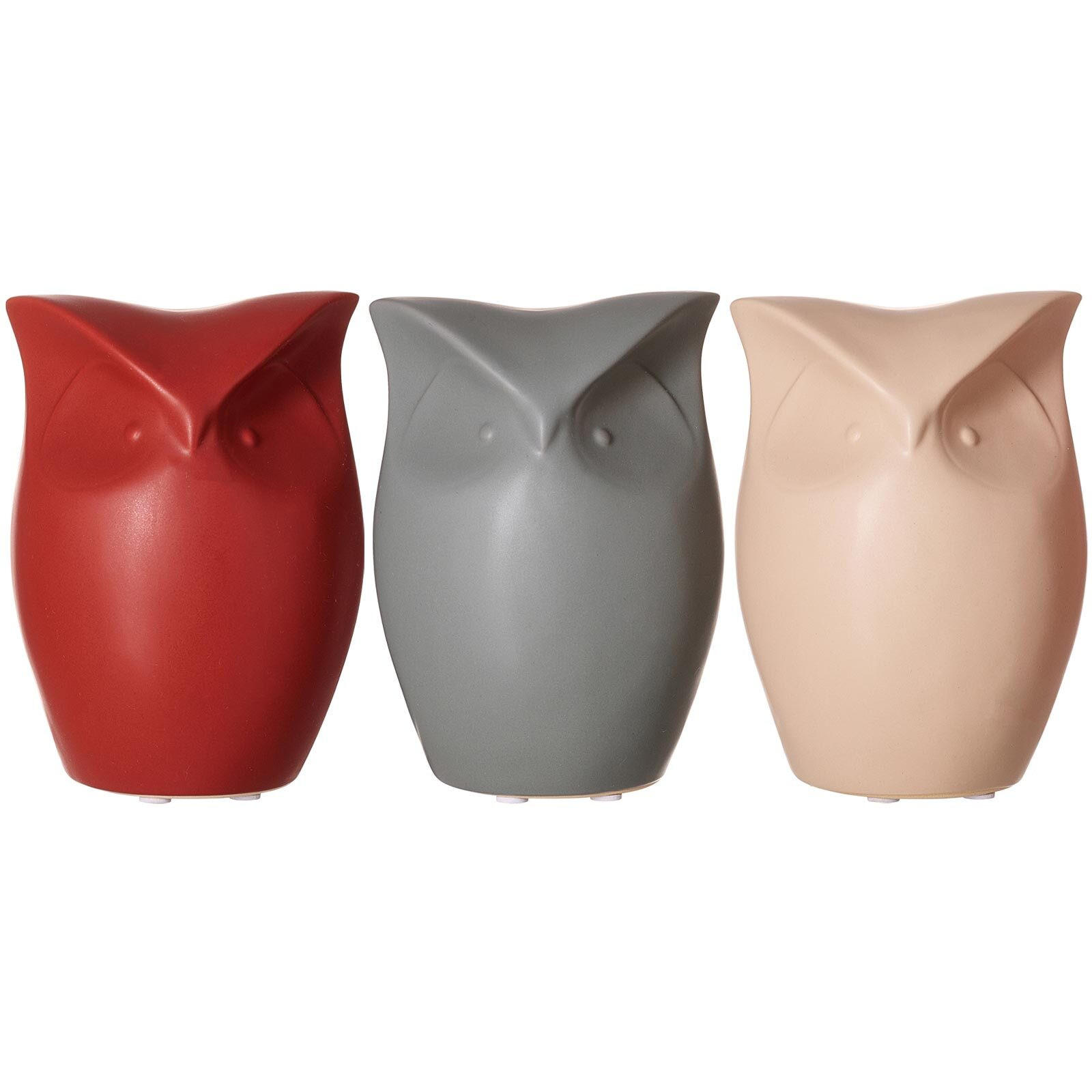 DEKOFIGUREN EULE Tiere bunt 11,5 cm 3er Set - Multicolor, Keramik (11.5/11.5/12.5cm) - Ritzenhoff Breker