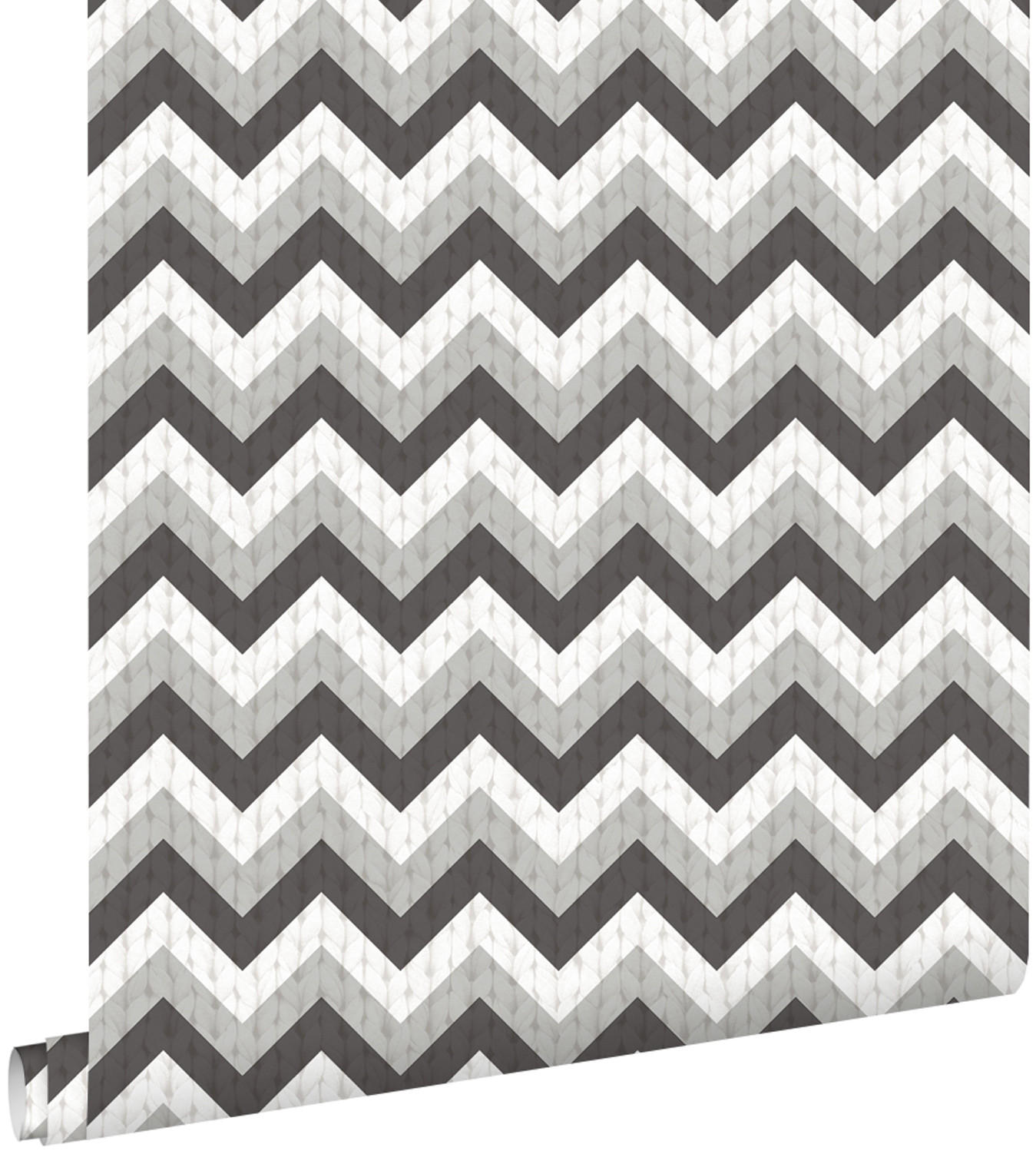 TAPETE Zickzack-Motiv 53 cm x 10.05 m - Schwarz, Papier (53/1000cm) - ESTAhome
