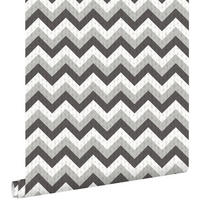 TAPETE Zickzack-Motiv 53 cm x 10.05 m - Schwarz, Papier (53/1000cm) - ESTAhome