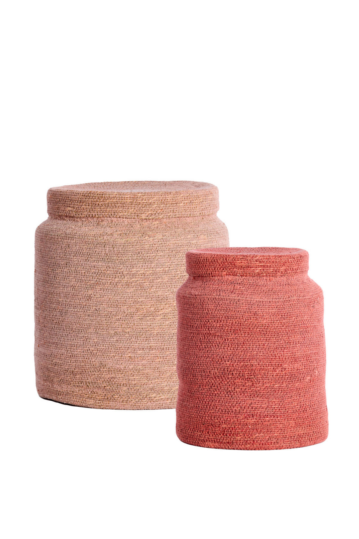 KORB Betania Rosa Ø33/38 cm 2er-Set - Pink, Naturmaterialien (33/38/33cm) - Light & Living