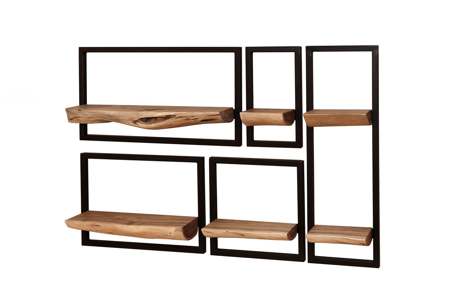 WANDREGAL ERGEA 5ER SET Holz Akazie - Naturfarben, Holz (25/75/15cm) - KAWOLA