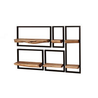 WANDREGAL ERGEA 5ER SET Holz Akazie - Naturfarben, Holz (25/75/15cm) - KAWOLA