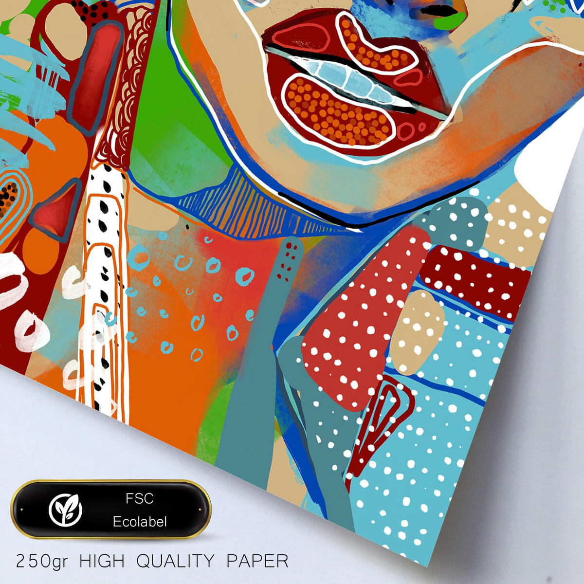 POSTER Set Mit 6 Lady Mazarelli In Weibliche Zusammenfassung Ästhetische Dekorative Gemälde Für Ihr Wohnzimmer Zuhause A3 & A4 Schwarzer Rahmen - Schwarz, Papier (29/3cm) - Nacnic