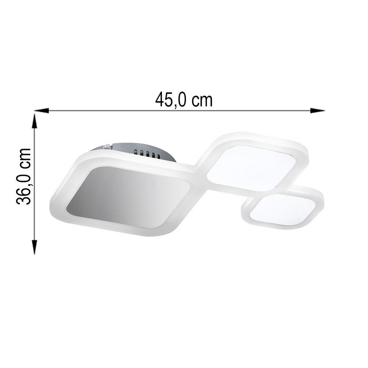 LED DECKENLEUCHTE DROM Chrom Silber Metall - Silberfarben, Metall (45/36/7cm) - Wofi