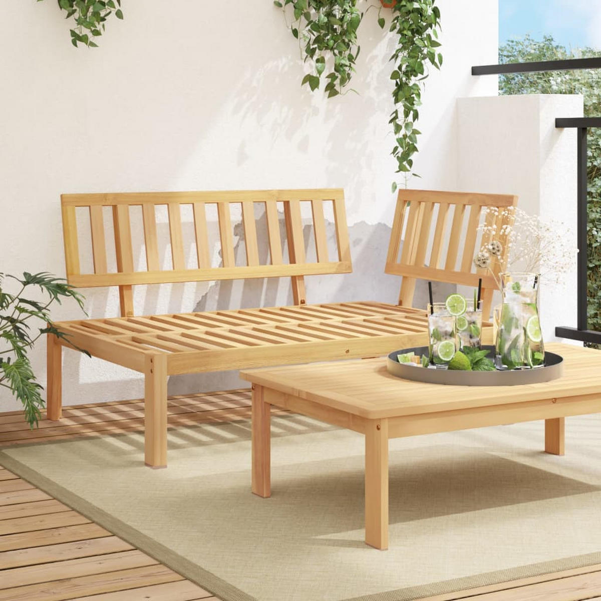 GARTEN-ECKSOFA Aus Paletten Massivholz Akazie - Braun, Holz (80/69/120cm) - vidaXL
