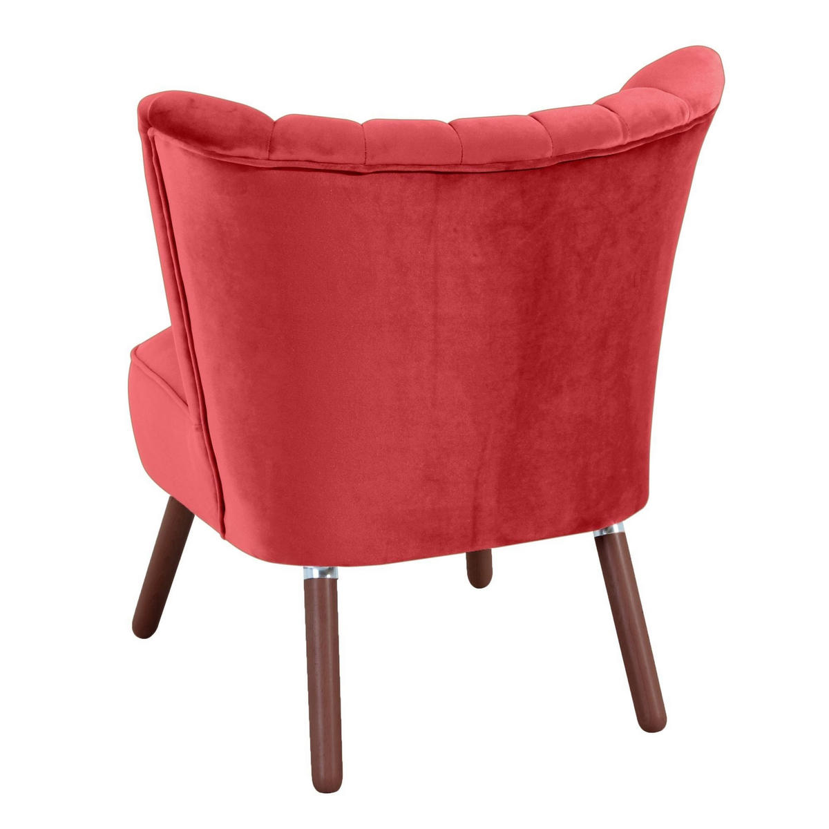 SESSEL Kadisha Bezug Samtvelours Buche nussbaum dunkel / rot - Rot/Buche Kolonial, Kunststoff (70/80/66cm) - 58aufmkessel