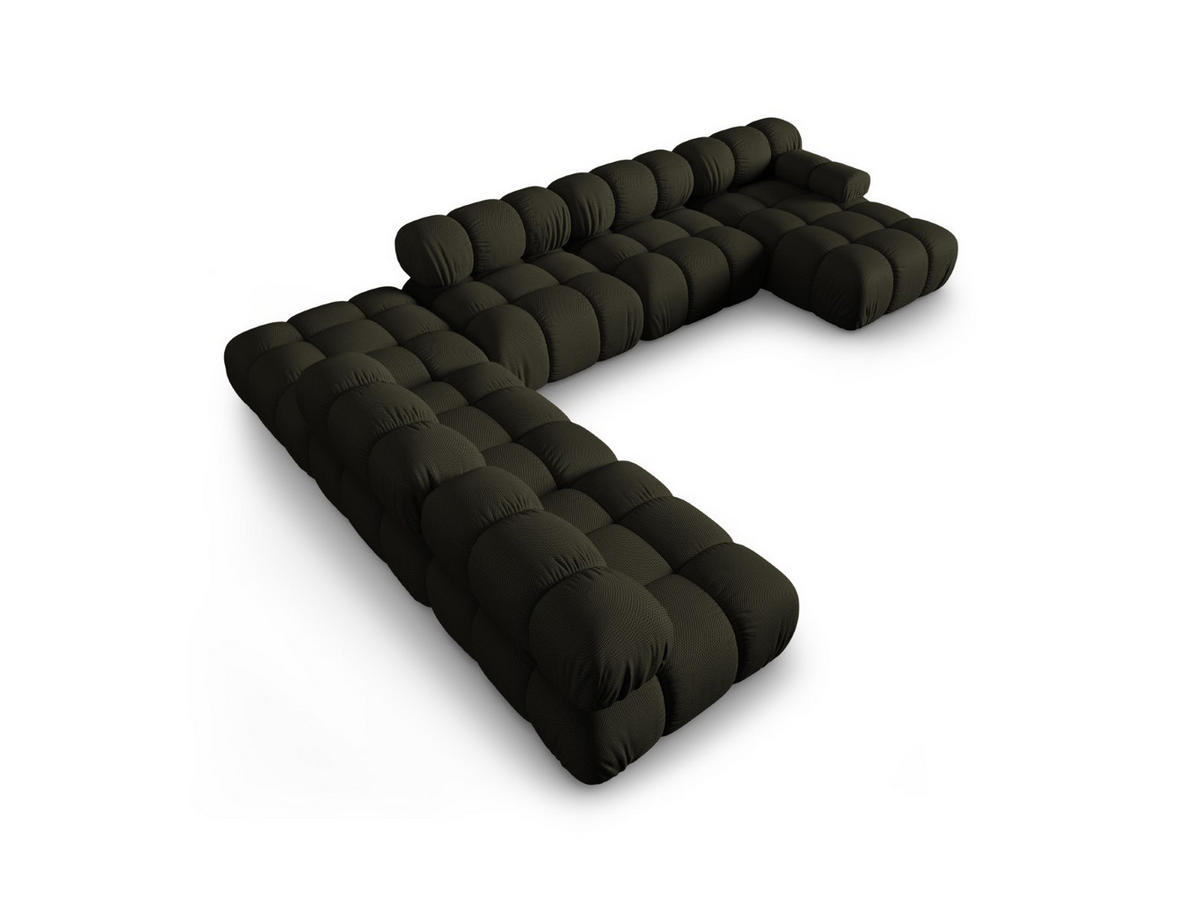 PANORAMASOFA modular links Bellis aus 3D-Stoff Amazonasgrün 7 Sitzplätze - Waldgrün, Textil (282/70/376cm) - Micadoni