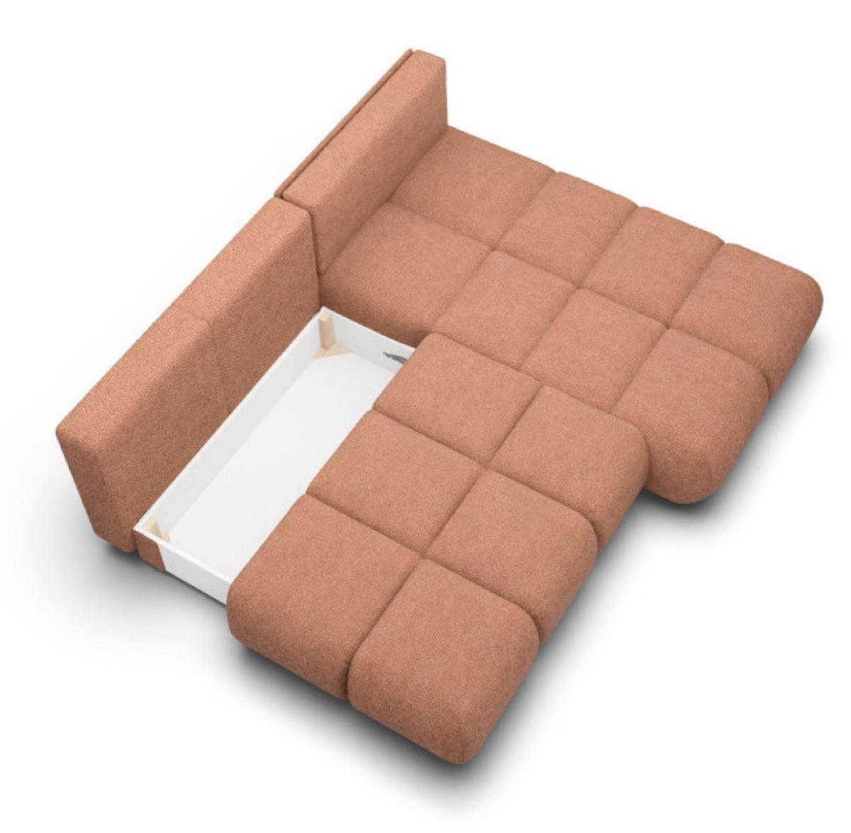 ECKSOFA Ceglasty MILA Ausziehbar Rechts Ohne Armlehnen - Orange, Textil (177/230cm) - Sepro Meble