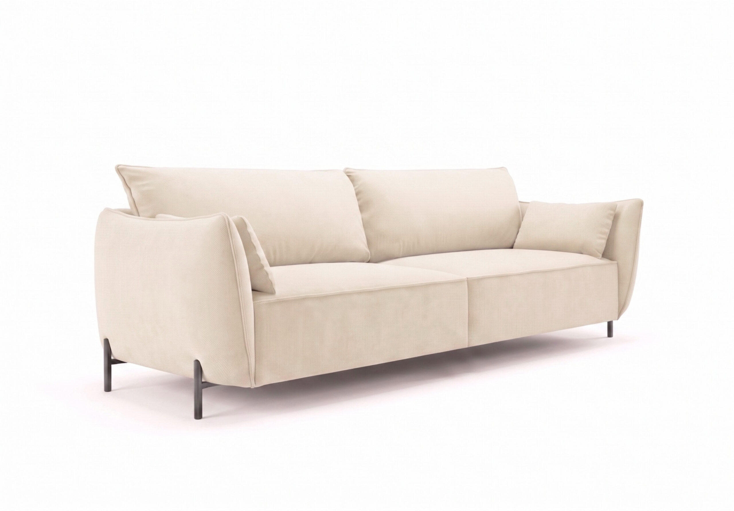 SOFA 3-Sitzer für Terrasse und Garten, Stoff Sunlight, Ecru, SUNMEE - Ecru, Holz (188/90/95cm) - Kaiser Möbel