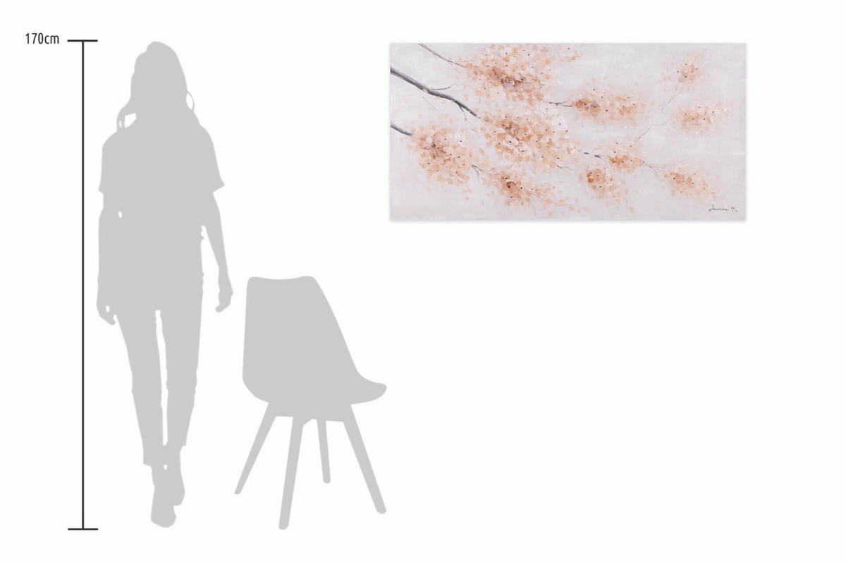 ACRYLBILD HANDGEMALT 120/60 cm - Pink, Holz/Textil (120/60cm) - KUNSTLOFT