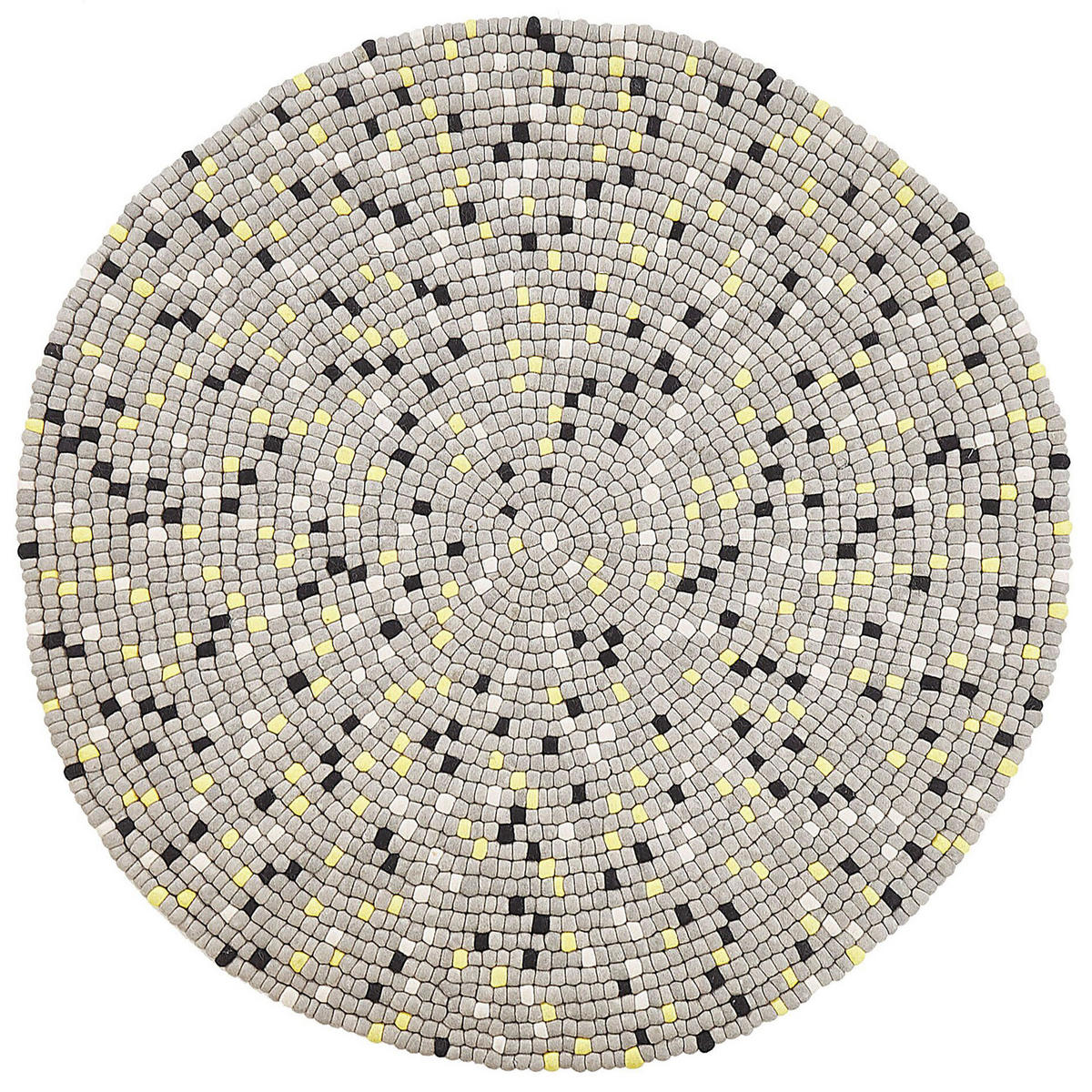 FILZKUGELTEPPICH-PENEK 140/140 cm - Grau, Textil (140/140cm) - Beliani