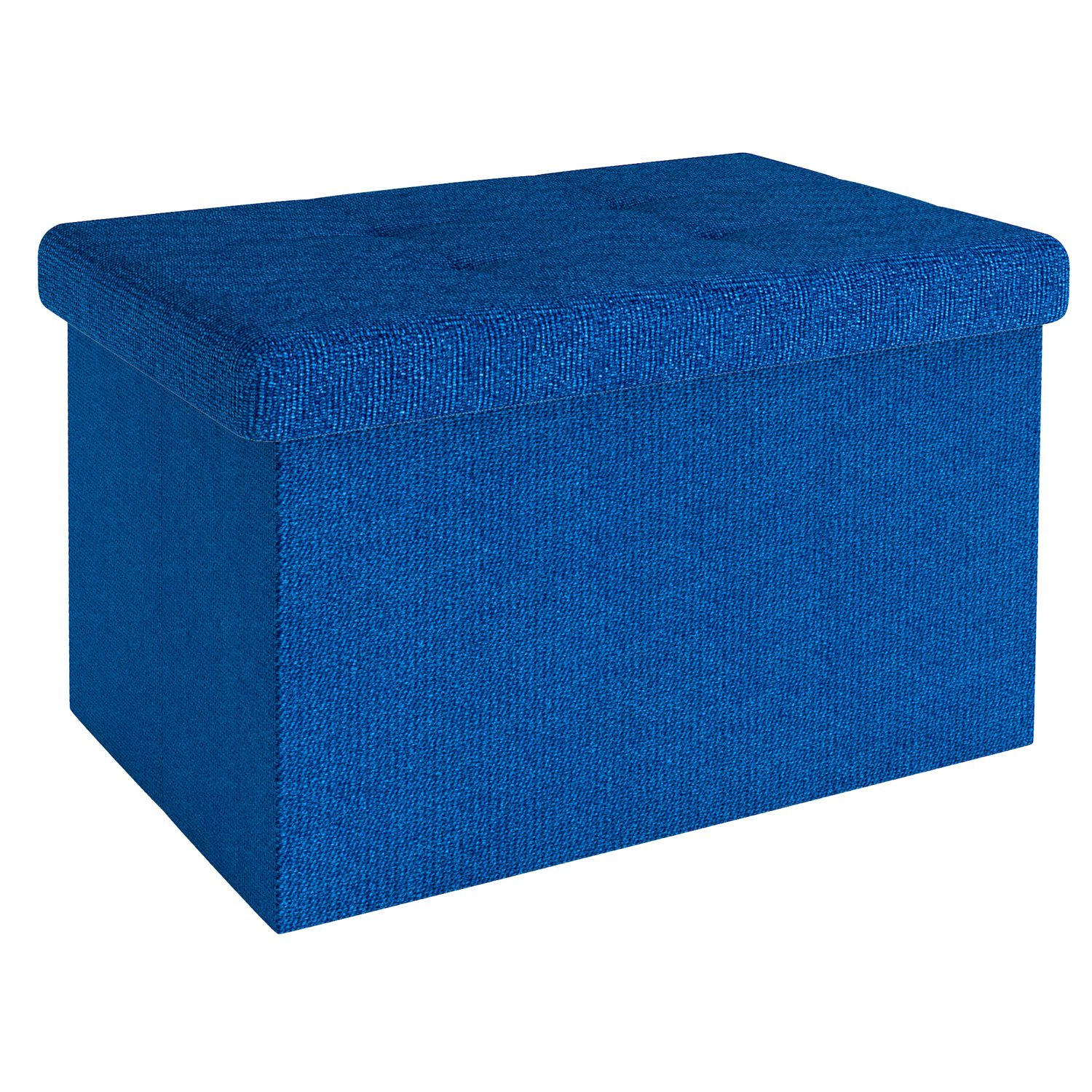 SITZBOX Faltbar mit Stauraum 49/30/30 cm (Blau) - Blau, Textil (30/30/49cm) - Intirilife