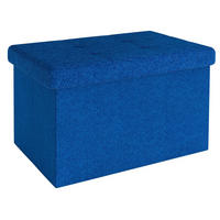 SITZBOX Faltbar mit Stauraum 49/30/30 cm (Blau) - Blau, Textil (30/30/49cm) - Intirilife