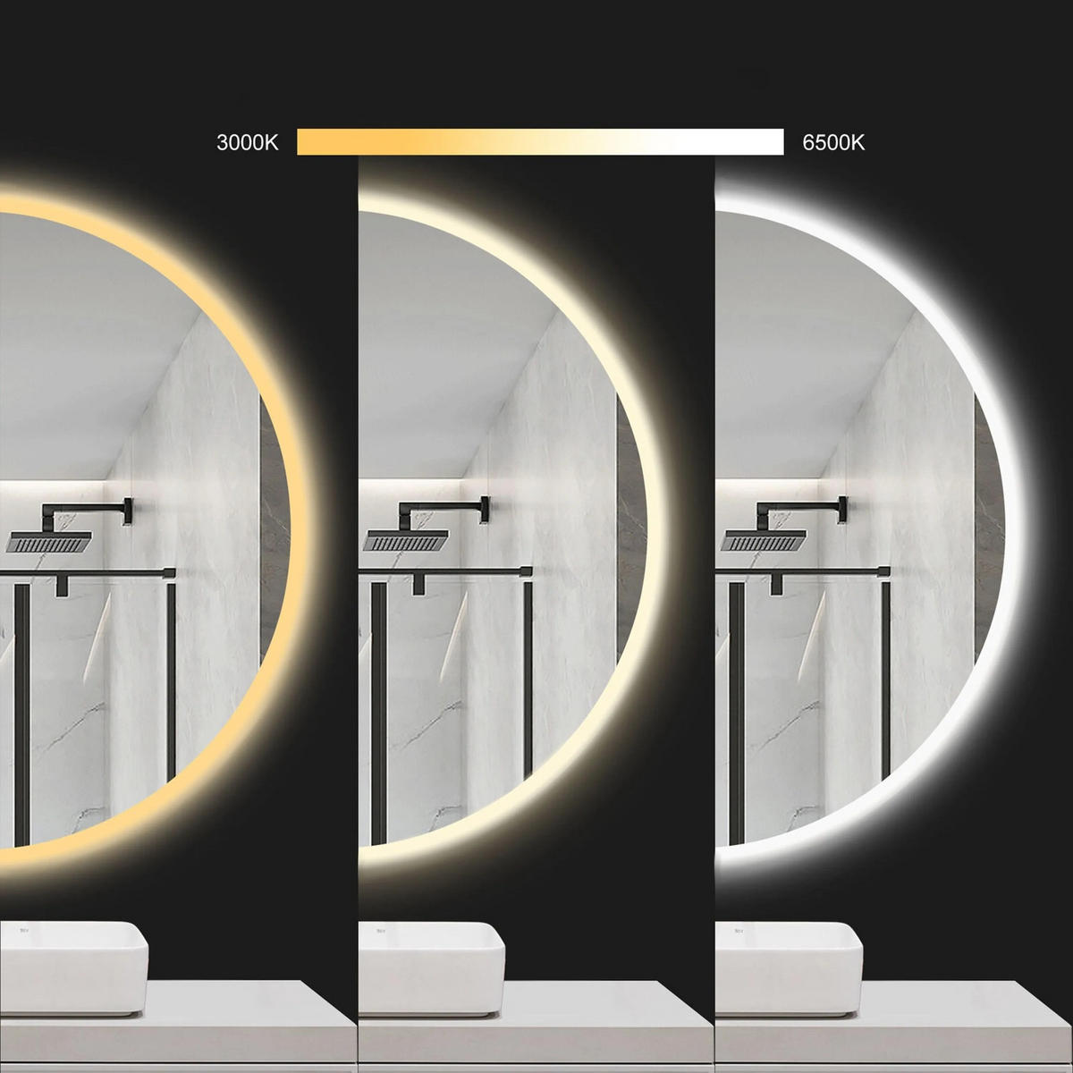 SPIEGEL Rea Led 100cm Hzj100 - Transparent, Glas (100/100/100cm) - REA