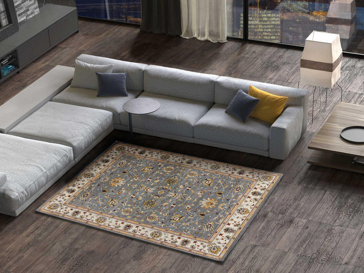 VINTAGE-TEPPICHE Silber Classic 140/200 cm - Silberfarben/Creme, Naturmaterialien/Textil (140/200cm) - Atticgo