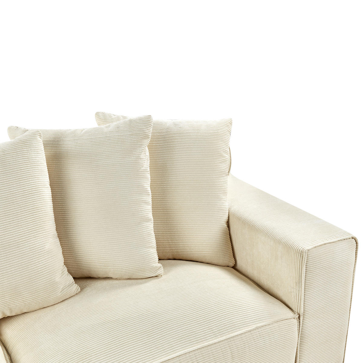 POHOVKA 3-místná Manšestr Světle béžová Viskan - béžová, textil (200/62/74cm) - Beliani