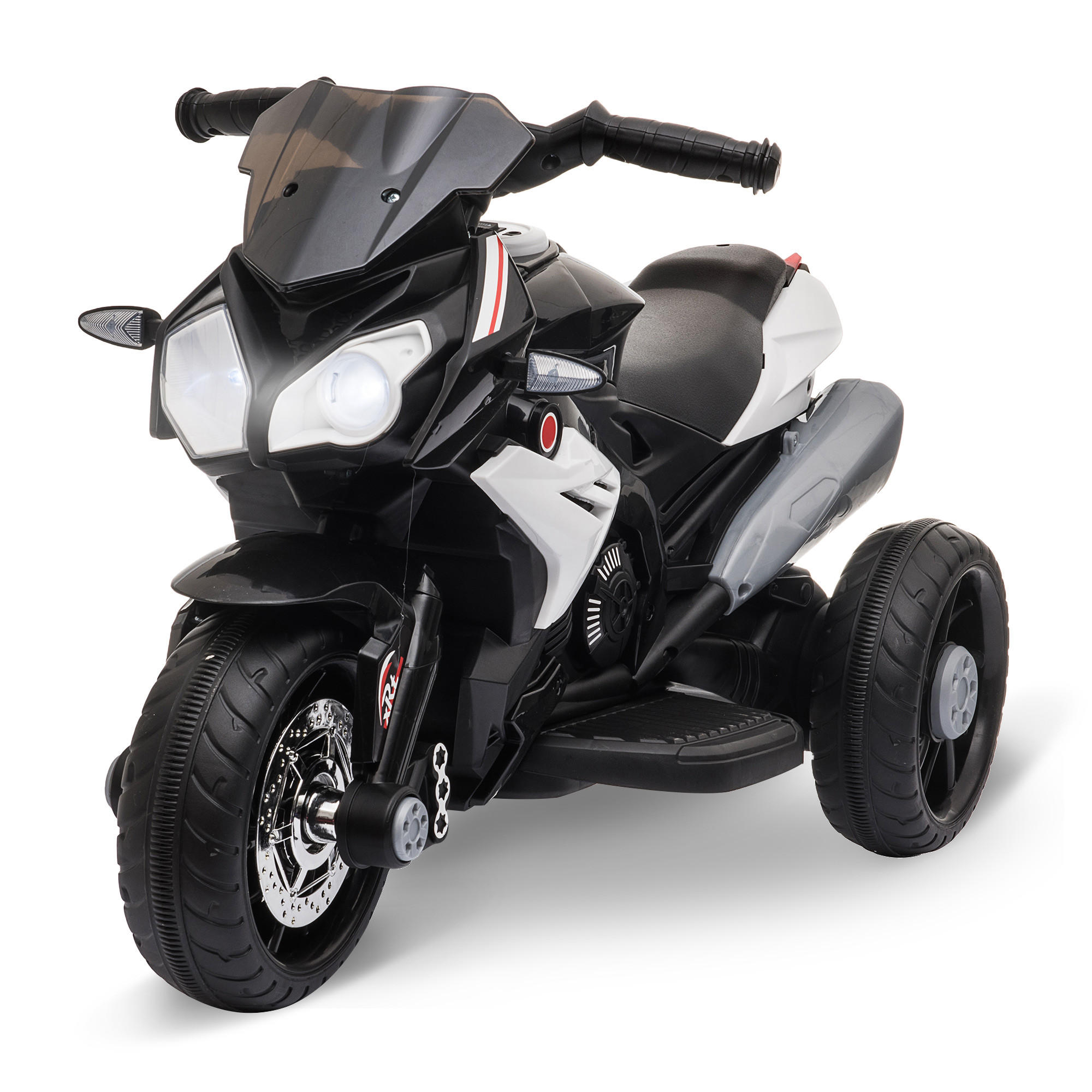 KINDER-ELEKTROMOTORRAD Kinderfahrzeug mit Lichtern und Geräuschen bis 3km/h - Schwarz, Metall (86/42/52cm) - HOMCOM