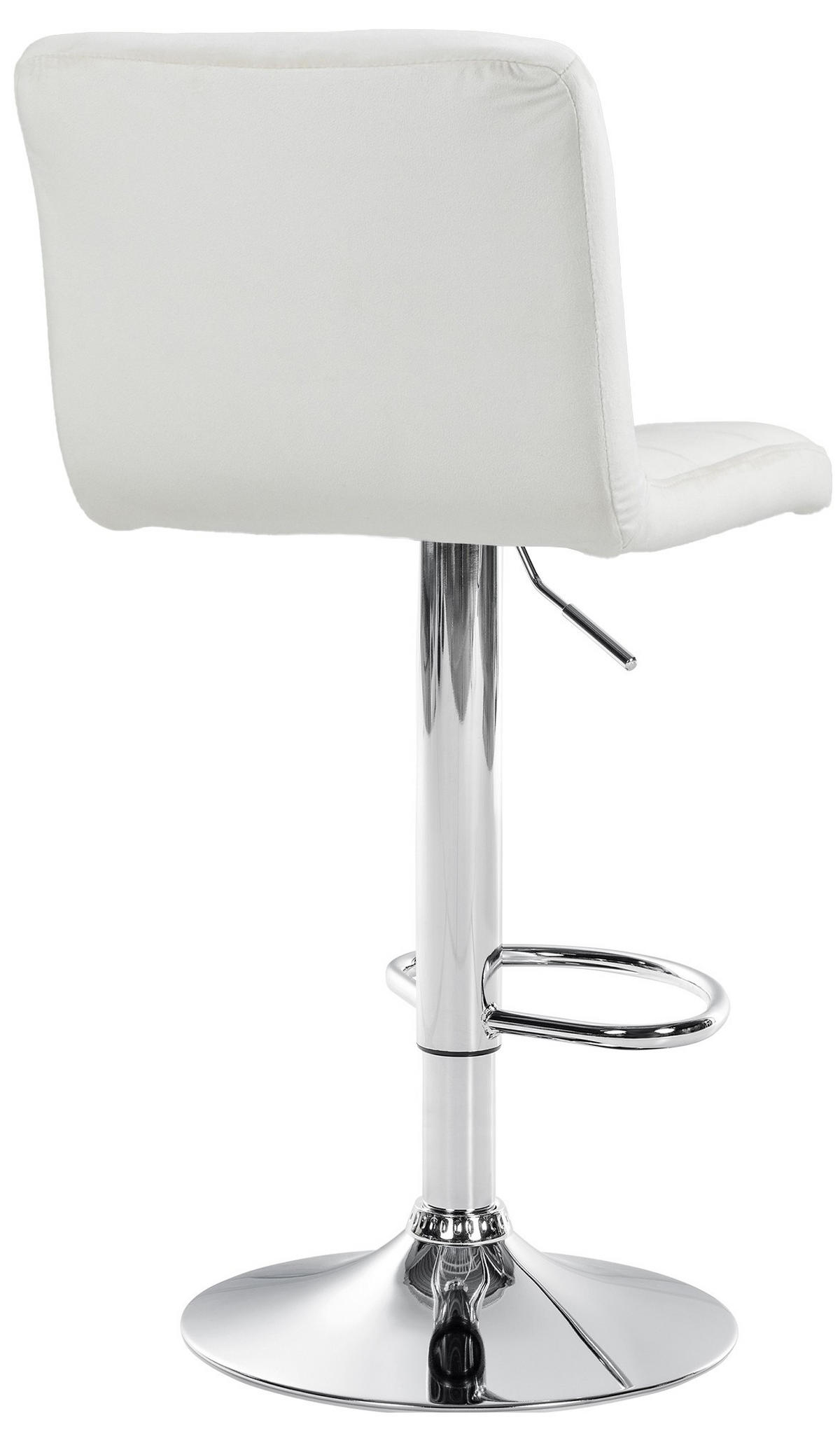 BARHOCKER 2er Set Samt creme - Chromfarben/Creme, Textil/Metall (46/94/47cm) - CLP