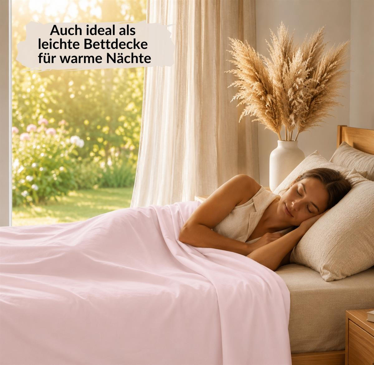 BETTTLAKEN ohne Gummizug 140x250 cm, Betttuch aus 100% Baumwolle, Vielseitig verwendbares Haustuch - Rosa - Rosa, Textil (140/250cm) - Carpe Sonno