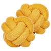 DEKOKISSEN 2er-Set Senfgelb 19/19 cm Malni - Dunkelgelb, Textil (19/19cm) - Beliani