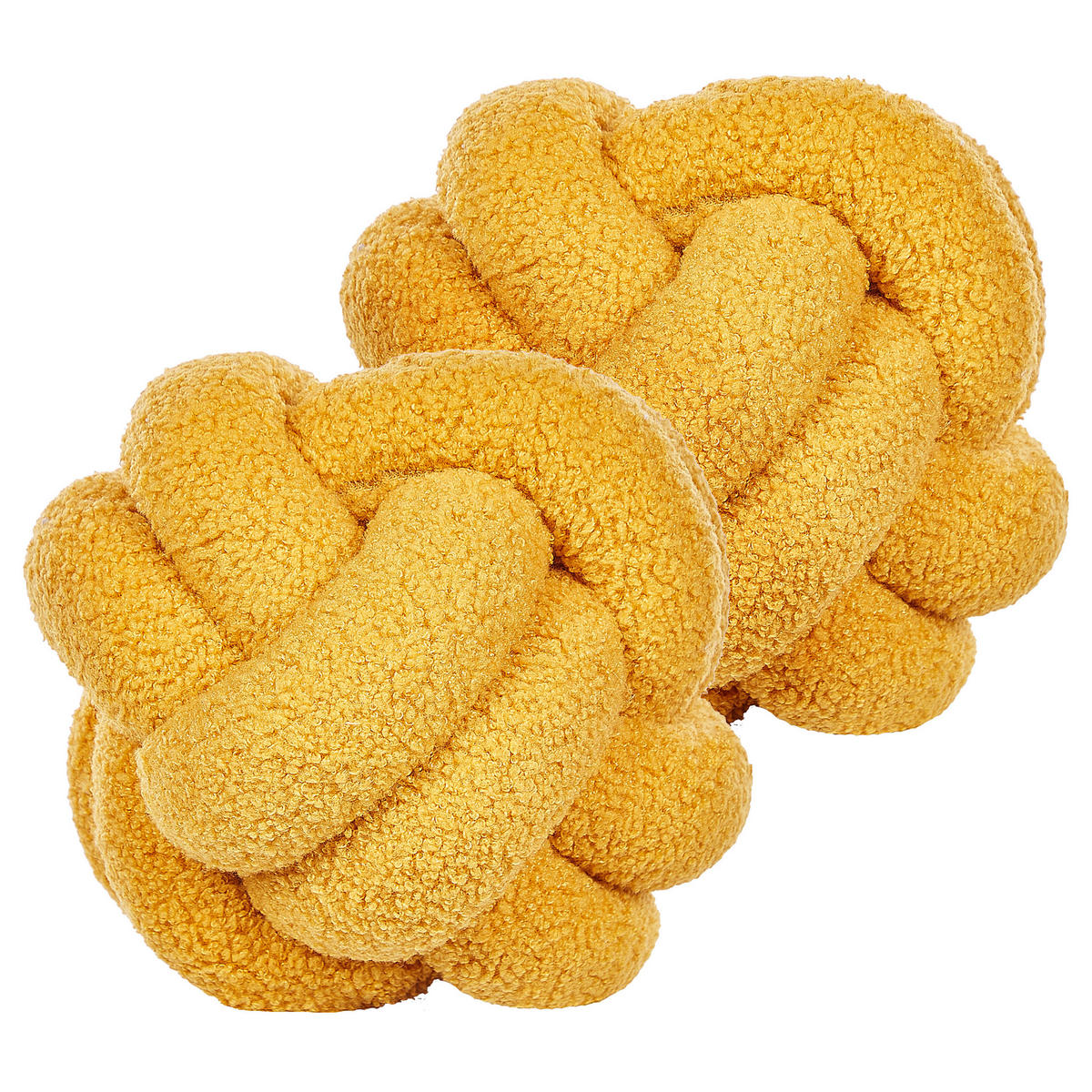 DEKOKISSEN 2er-Set Senfgelb 19/19 cm Malni - Dunkelgelb, Textil (19/19cm) - Beliani