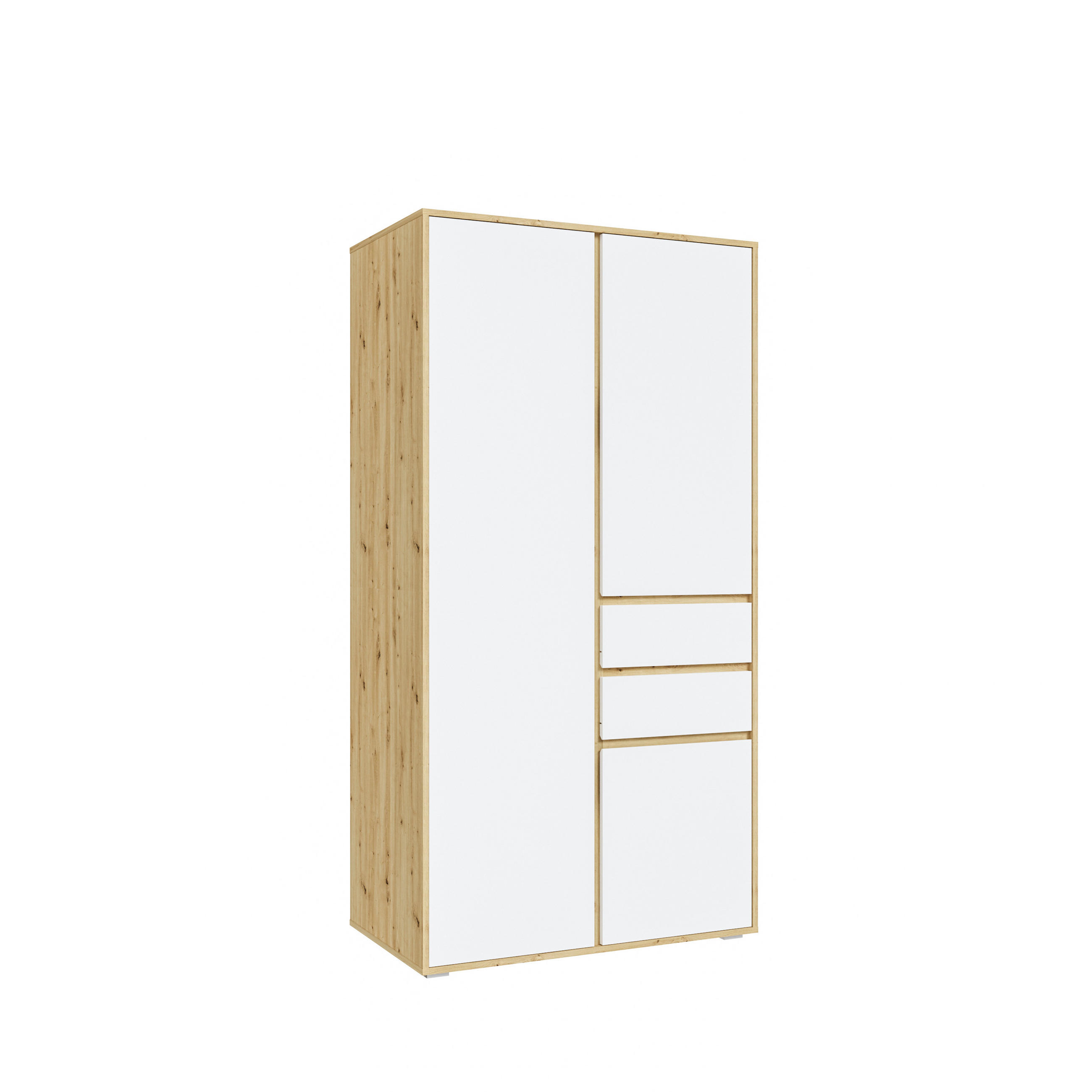 KLEIDERSCHRANK 2-türig FALUN (B/H/T: ca. 100/194/56 cm) in Artisan Eiche Nachbildung/weiß - Eiche Artisan, Holzwerkstoff (100/194/56cm)