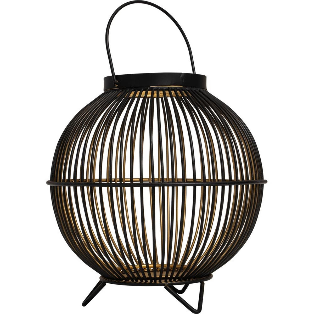 LATERNE Nora - Schwarz - 21/21/22 cm - Schwarz, Metall (21/22/21cm) - Lesli Living