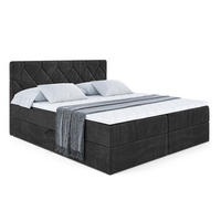 BOXBETT mit Matratze H3 und Lattenrost - CATOR - 160 x 200 Schwarz - Schwarz, Holzwerkstoff (160/200cm) - ALTDECOR