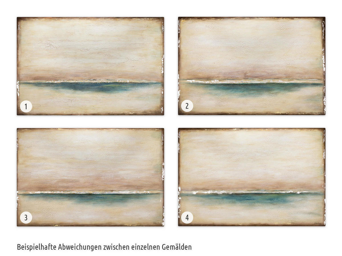 ÖLGEMÄLDE 120/80 cm - Blau/Beige, Holz/Textil (2.5/80cm) - KUNSTLOFT