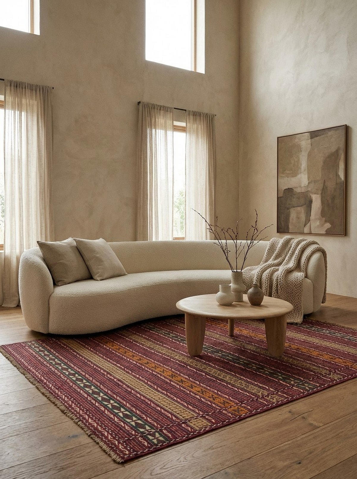 HANDWEBTEPPICH Kelim Kordi Violett 203/147 cm Schurwolle - Violett, Textil (147/203cm) - Looma