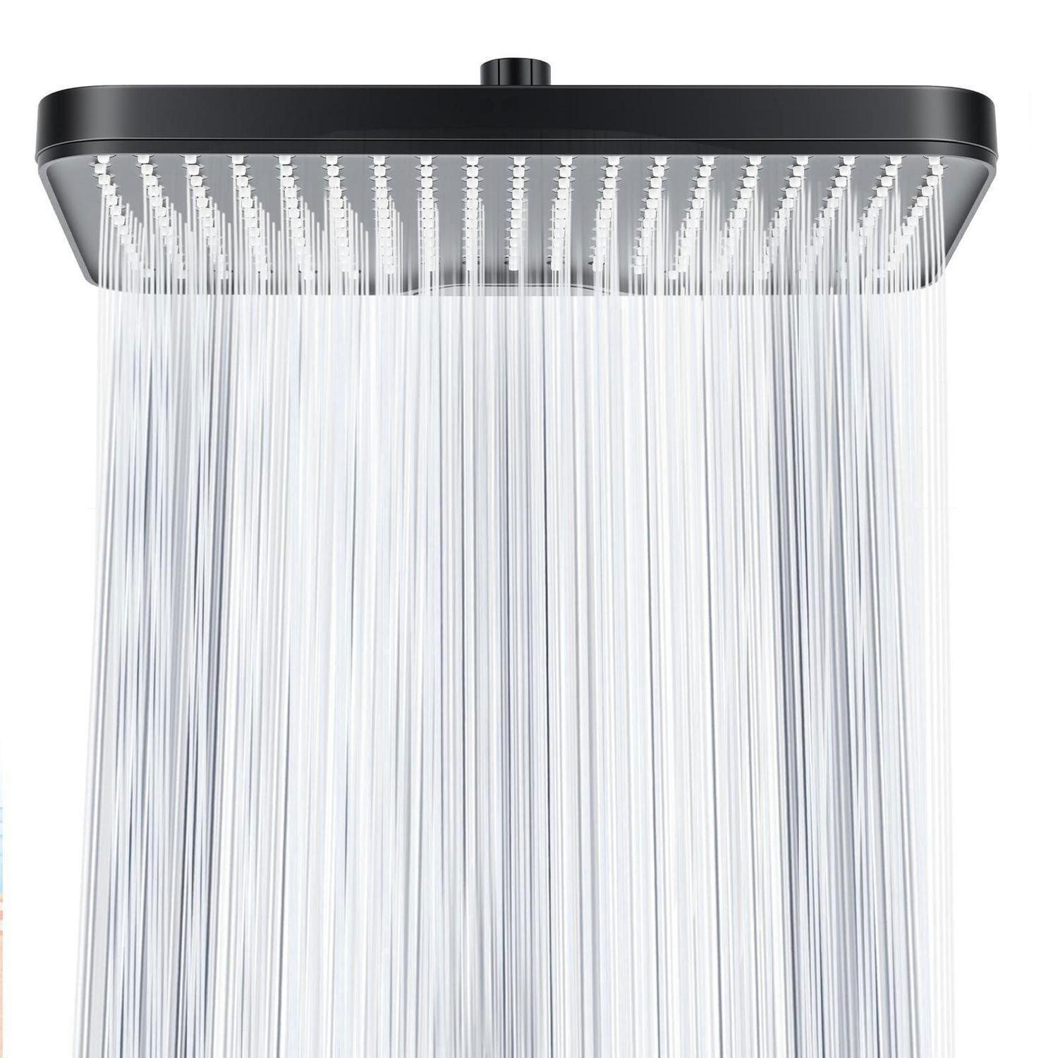 DUSCHKOPF 12 Zoll Regendusche Quadratisch Schwarz - Schwarz, Metall (21/12.7/32cm)