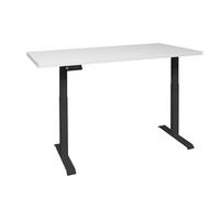 SCHREIBTISCH höhenverstellbar elektrisch Editha 140x70 schwarz/weiß matt lack - Weiß, Holz (140/70/73cm) - 58aufmkessel