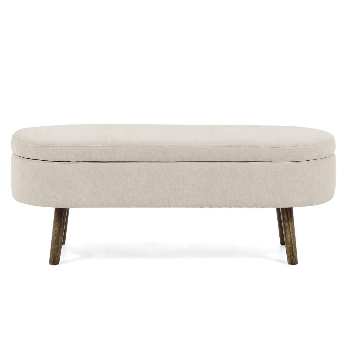 AUFBEWAHRUNGSTRUHE velvet & gold 110 cm - Beige, Textil (110/42/40cm) - Urban Meuble