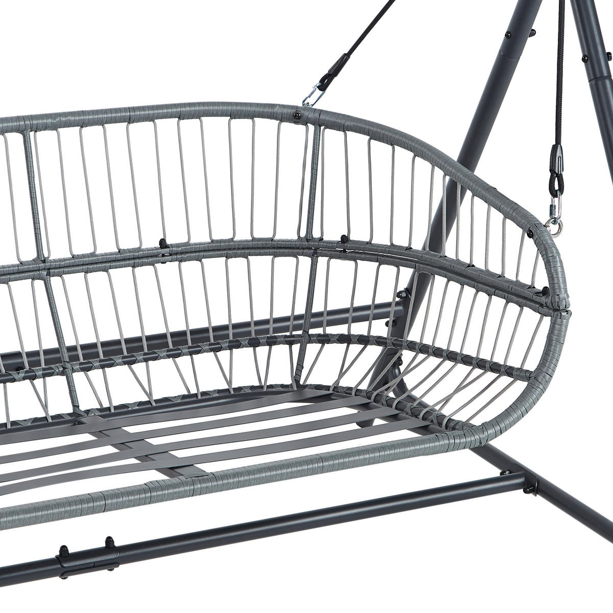 HOLLYWOODSCHAUKEL Grau Fiastra - Grau, Metall (170/202/140cm) - Beliani