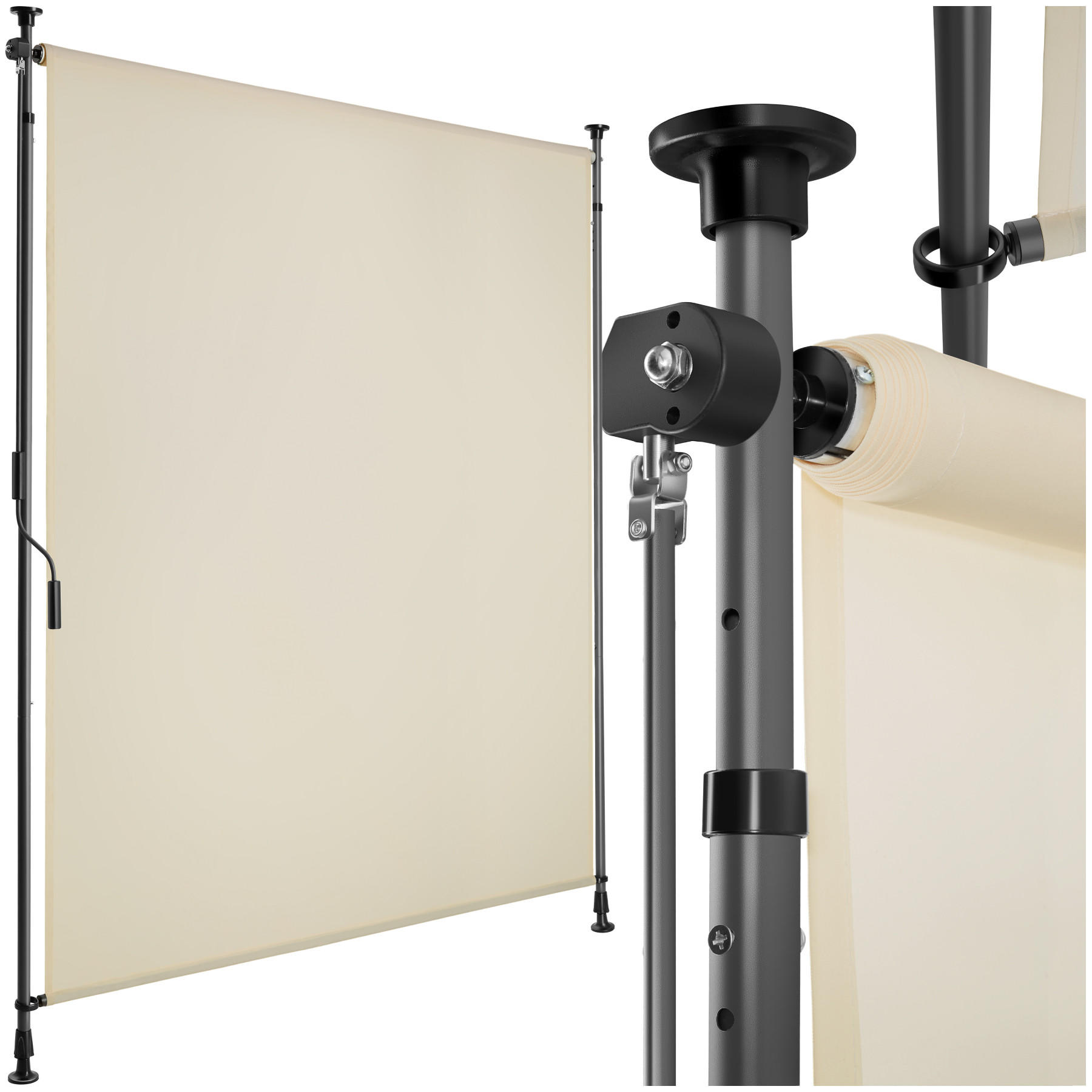 KLEMMMARKISE Taija,leichtgängige Handkurbel,beige - Beige, Kunststoff (128/310cm) - tectake